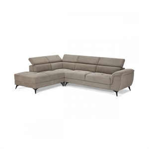 Betis open-end sofa - Justerbare nakkestøtter - Beige stof - Mål: L290 x D95 x H90 cm